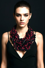 Nita Angeletti OOAK Art To Wear PRISM ZIPPER Statement Necklace BLACK & HOT PINK