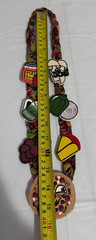 Vintage Handmade Ceramic Tile Bib Necklace Hand Painted Pizza Theme Pizzeria