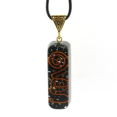 Black Tourmaline Orgone Chokurei Pendant Gold OR Silver + FREE Gold Chain EMF 5G