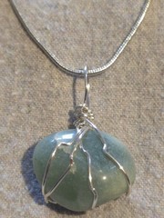 Green Aventurine Pendant On A Sterling Silver Necklace