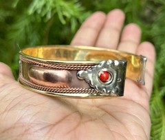 1Pc Pure Ashtadhatu Copper Brass Silver Healing Bangle Cuff Bracelet Namah Shiva