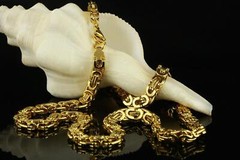 DJADEE King Chain 6 mm 24K Gold Plated Cuban Link Necklace 999