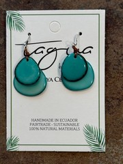 TAGUA NUT «FIESTA» EARRINGS ORGANIC ARTISAN HANDMADE FAIR TRADE LIGHTWEIGHT NEW