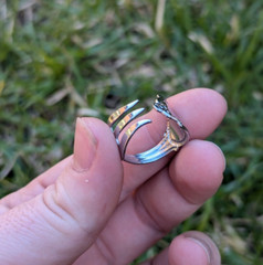 Vintage Handmade Cheese Fork Ring Size US-10.5 AUS-U1/2 Silver Plated, Butted
