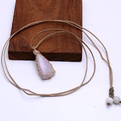 5 Pcs Natural Mix Gemstones Handmade Bohemian Macrame Necklaces Wholesale Lot