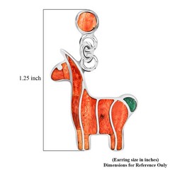 Peruvian Artistry Multi Gem 2.00ctw Orange Llama Earrings Sterling Silver