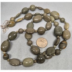 Jay King Necklace Desert Sage Jasper Sterling Silver Beaded Artisan Long 33″