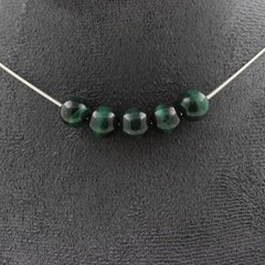 Minerals And Gemstones. Necklace 5 Malachite Beads From Congo Quality 7A