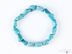 TURQUOISE Crystal Bracelet – Nugget Chip Beads – Beaded Handmade Jewelry, E2185
