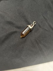Potentially Sterling Silver Tiger’s Eye Double Point Pendant Brown Gold Striped