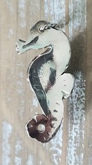 Seahorse Genuine Seaglass & Fine Silver Artisian Pendant. Handcrafted & Signed