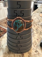 Artisan Hubei Turquoise Copper Cuff Statement Bracelet Adj Western boho chic 27g