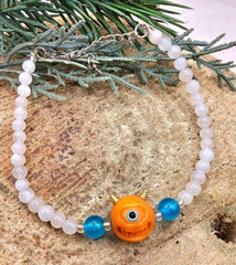 Natural Moonstone Evil Eye Monster Bracelet