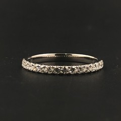 14K White Gold Half Eternity Ring 0.35ctw Lab Grown Diamond VS/EF 2mm Stakable