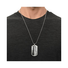 Graphic Dog Tag Pendant + Necklace – Brush Stroke