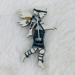Vtg 1998 Liztech Signed woodland Sprite Fairy Brooch Pin