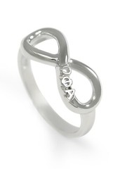 Omega Phi Alpha Sterling Silver Infinity ring with Cutout letters