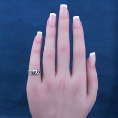 Size 5, vintage sterling silver handmade ring, 925 heart band