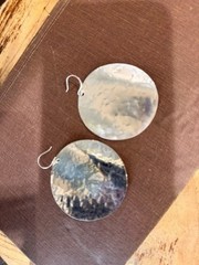 SILPADA Sterling Silver MOONGLOW Large Hammered Wavy Disc Earrings~#W2251