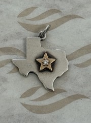James Avery Retired 18k Gold & Silver Diamond Star Of Texas Pendant Or Charm