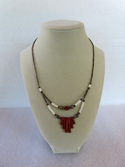 Beaded Southwest Necklace, Measures about 16″, Jasper stones