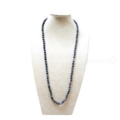 Hand-Knotted 8mm Matte Amazonite Bead Necklace 60″ Long Natural Gemstone Strand