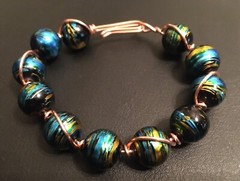 Empowerment Bracelet – Handmade – Copper – Glass Beads – Mental Health Awareness
