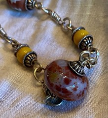 Opulent OOAK Carl Rennie 15” Choker Necklace With Handmade Chain Agate And Beads