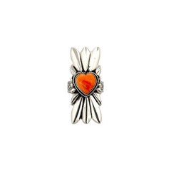 Edith Kee, Ring, Spiny Oyster Shell, Sterling Silver, Navajo, 11 1/2″