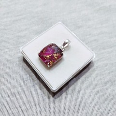 Beautiful RedCopper Quartz Gemstone Pendant Sterling Silver Handmade Cut Jewelry