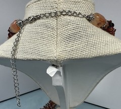 Artisan Carnelian Agate Chip Multi Strand Tassel Statement Bohemian Necklace
