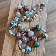 All Natural Polished Stones Necklace Jasper Agate More Hand Crafted Artisan