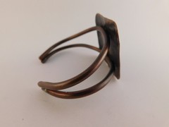 COPPER STERLING CUFF MIXED METAL BRACELET SPLIT CUFF TREE BIRD ABSTRACT SILVER