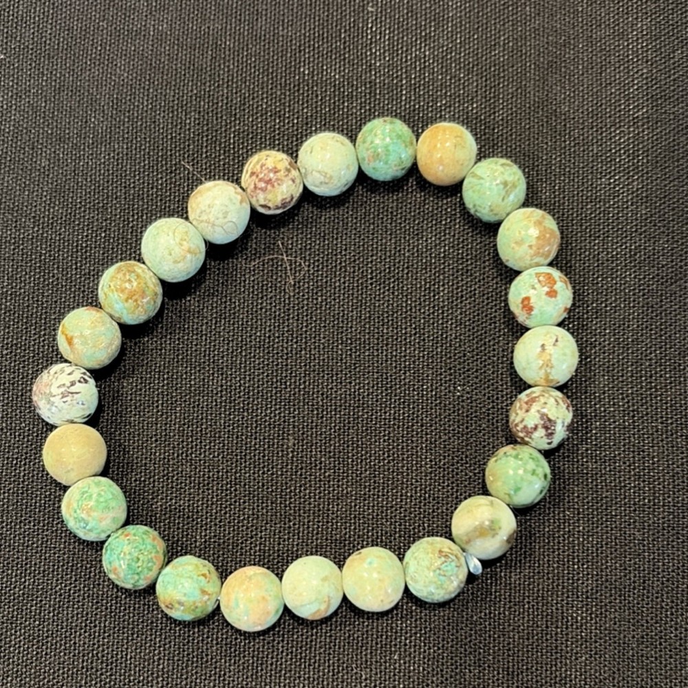 Native Americans Turquoise Gemstone Bracelet Green Round Stone Unisex Adults