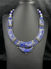 Tibetan Silver Handmade Necklace With Lapis Lazuli Stones (20 Inches)