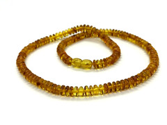 AMBER NECKLACE Luxury Gift Natural Baltic Amber Beads Honey Jewelry 12g 8173