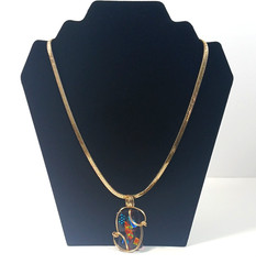Colorful Wire Wrapped Pendant Necklace 24″ Chain