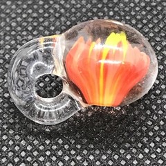 HAND BLOWN GLASS PENDANT – Pretty Flower Design – 1x.5in – One Of One Art