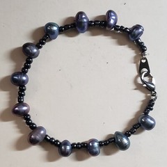 GENUINE * PEARL * BRACELET, 7 Inches LONG, 8 mm -Handmade in USA
