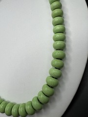 Beaded Necklace Dyed Apple Green Magnesite Rondelle Beads 925 Southwestern