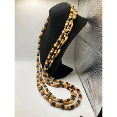 Sandalwood, Darker Brown Wood, and Ebony Beaded String Necklace!