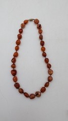 Tumbled Carnelian Stone Hand Knotted Magnet Clasp Neckalce 20.5″