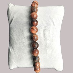 Coral Fossil Jasper Beaded Bracelet Artisan Made 8mm Gemstone Stretch Earthy NEW