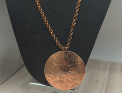 Copper Medallion Pendant Thai Female Goddess Luck Chain Necklace
