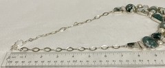 Large Handcrafted Moss Agate & Cultured Pearl 28″ Bib Statement Necklace 147gr