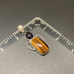 Tiger Eye Amethyst Necklace & Earrings Jewelry Set 925 Sterling Silver SOLO SET