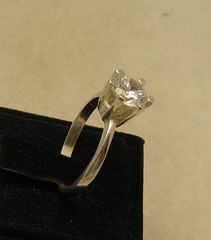 Handmade Sterling Silver Engagement Ring With Cubic Zirconia Stamped 925