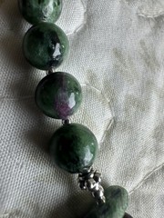 Ruby In Zoisite Natural Stone- Mixed Green Gemstone Beaded Necklace- Handmade