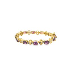 African Amethyst 9.5ctw Gold Vermeil Sterling Bracelet GP Amore 6.5″