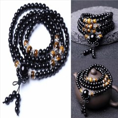 Obsidian bracelet tiger eye stone Mala bracelet 108 beads Yoga Energy men mala